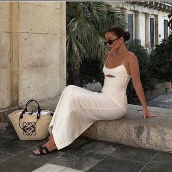 Zara * CUT OUT LINEN BLEND DRESS - Picture 2 of 15